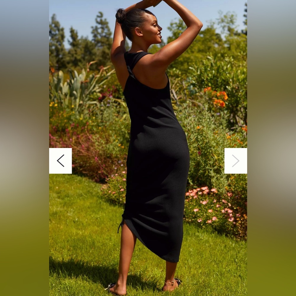Sweaty Betty Weekend Twist-Back Maxi Dress, Black, Size 6, Anthropologie